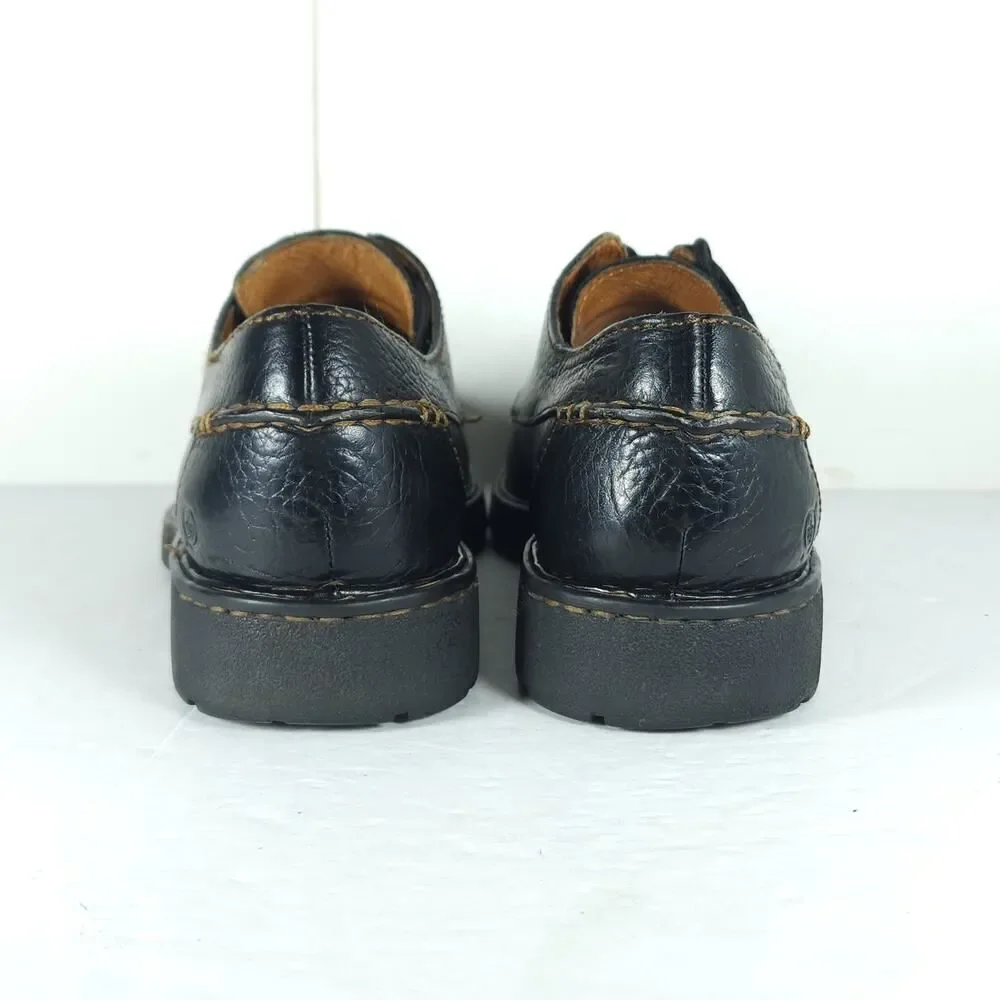 Born Men's Samson US 9 Black Leather Lace up Casual Oxford Shoes H43403